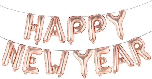 Miniatura 8 de Cartel de Feliz Año Nuevo de 16 pulgadas - Globo de aluminio 2021 para decoración de fiestas, suministros de celebración (negro)