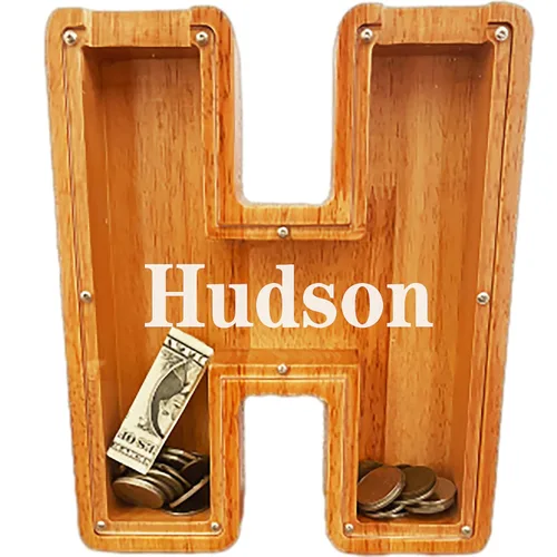 Miniatura 33 de Alcancia personalizada grande de madera con letras, alcancía para monedas, alcancía personalizada con nombre, puede ser utilizada como regalo de J