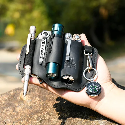 Miniatura 6 de FLYHOMES Funda Premium de Cuero Genuino de Vaca de Grano Completo para Multiherramientas Organizador de Cinturón Cosido a Mano para Leatherman