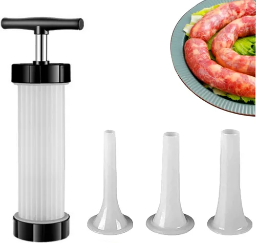 Embutidor de salchichas - Máquina manual casera de llenado de carne, herramienta de llenado de salchichas de cocina de grado alimenticio para uso