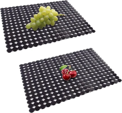 Paquete de 2 alfombrillas para fregadero de cocina de acero inoxidable/cerámica, protectores ecológicos de PVC para la parte inferior del fregadero