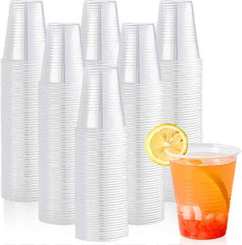 Lilymicky Paquete de 450 vasos de plástico transparente de 12 onzas, vasos de plástico desechables en frío para fiestas, picnic, barbacoa, viajes y