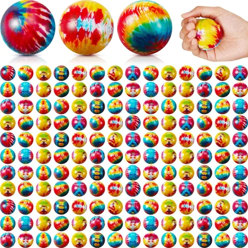 Wettarn 120 bolas de estrés para fiesta, teñido anudado, a granel, hippie, colorido, bola de alivio de la ansiedad, juguete para el ejercicio de los