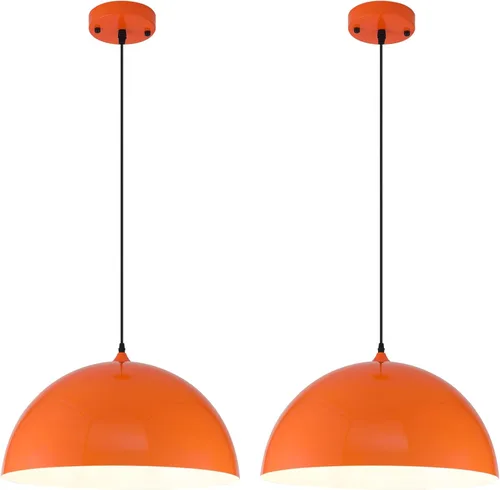 Miniatura 16 de Iluminación colgante de granja para isla de cocina, lámparas colgantes de cúpula negra y dorada, lámpara de techo colgante industrial para comedor