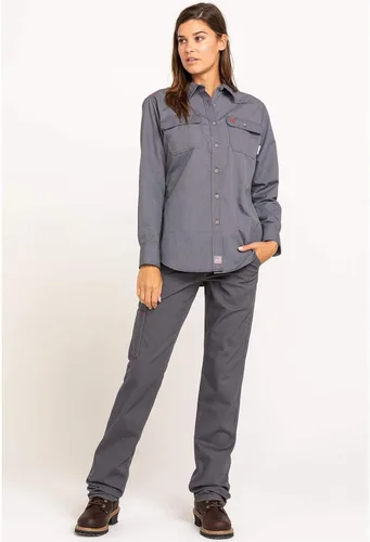Miniatura 6 de ARIAT FR - Pantalón elástico DuraLight de lona apilable de pierna recta para mujer color gris hierro 27 Gris hierro