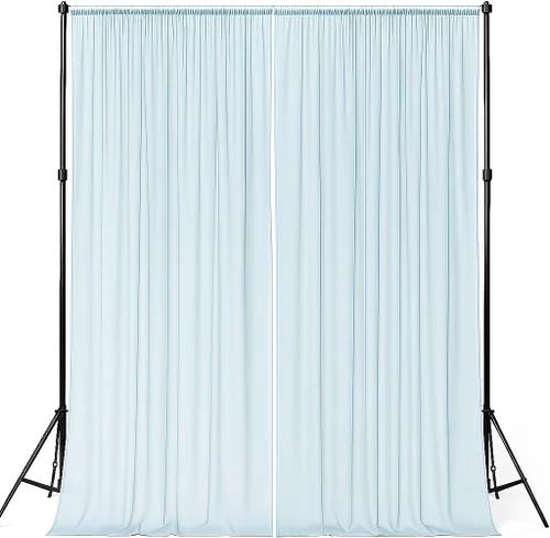 Miniatura 20 de AK-Trading - Paneles de cortinas de gasa para eventos de boda y decoración, cortinas de telón de fondo (115 x 120 pulgadas, negro)