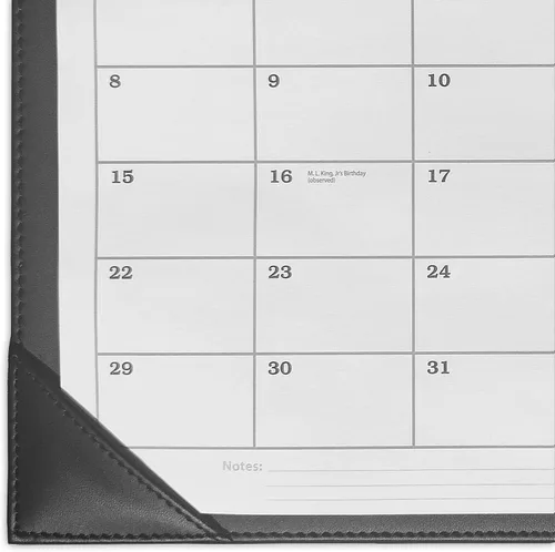 Miniatura 2 de Dacasso Black Leather Double Wall Calendar with 2026 Insert - Luxury Leather Double Wall Calendar with 2026 Insert - Executive Office Organization &