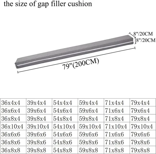Miniatura 2 de SAMTY Relleno de huecos de cama para cabecero, relleno de espacio para sofá, relleno de grietas entre cabecero y colchón, 79 x 8 x 8 pulgadas Gris