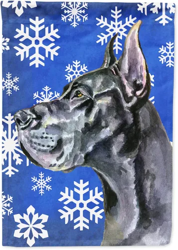 Miniatura 54 de Caroline's Treasures SC9374GF Bulldog English Snow flakes Holiday Garden Flag Buzón Bandera decorativa para patio exterior, patio, obras de arte
