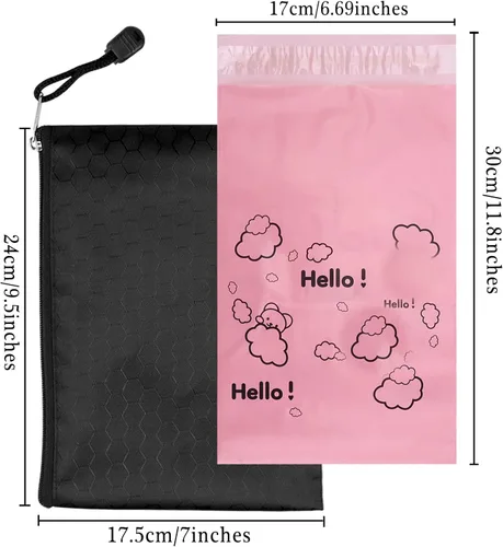 Miniatura 4 de Bolsas de eliminación de higiene femenina opacas, color rosa, 7 x 12 pulgadas, paquete de 100 unidades con bolsa de almacenamiento, para tampones