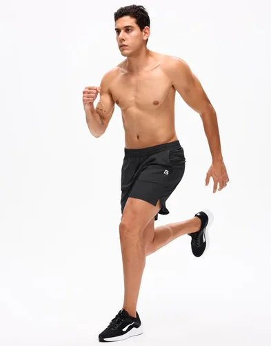 Miniatura 7 de GGJ Pantalones cortos deportivos ligeros para hombre con 2 bolsillos con cremallera de 7/5/9 pulgadas, pantalones cortos de tenis de secado rápido