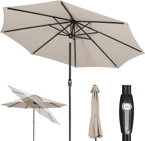 Miniatura 22 de Tempera Patio Market Outdoor Table Umbrella with Auto Tilt and Crank, Large Sun Umbrella with Sturdy Pole & Fade Resistant Canopy, Easy to Set Verde