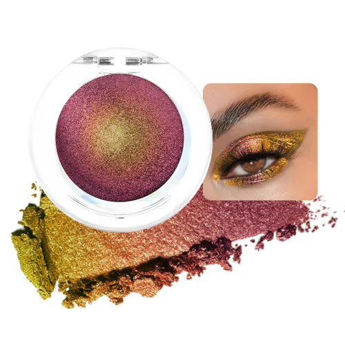 Miniatura 13 de evpct Paleta de maquillaje para sombras de ojos con brillo de camaleón verde bosque, purpurina metálica, efecto duocromático, multicromático