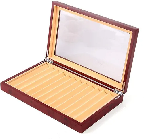 Miniatura 9 de Ethedeal - Caja expositora de 12 ranuras para bolígrafos, caja de almacenamiento para bolígrafos estilográficas, caja organizadora de coleccionistas