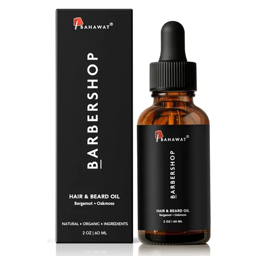 Miniatura 3 de BAHAWAT Aceite para barba, acondicionador y suavizante de aceite para barba de alta calidad, aroma de barbería, elimina la picazón de la barba