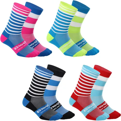GuaziV Calcetines de ciclismo para hombre y mujer, 4-6 piezas, calcetines deportivos coloridos para correr, calcetines deportivos hasta el tobillo