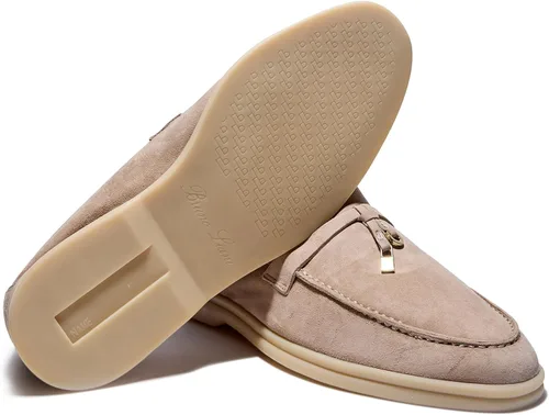 Miniatura 5 de Mocasines de piel de ante de diseño prémium con dijes de verano para mujer