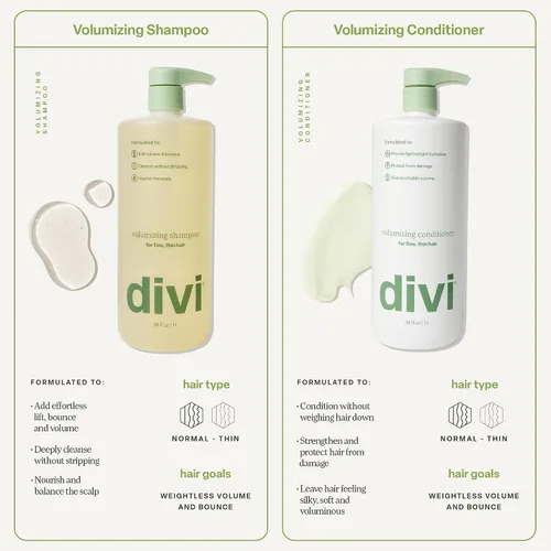 Miniatura 5 de divi Acondicionador voluminizador para mujeres y hombres - Acondicionador de volumen ligero para cabello fino - Diseñado para fortalecer y proteger