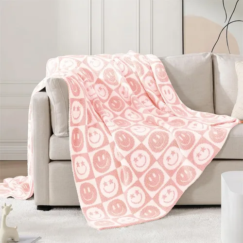 Miniatura 22 de WRENGONGE - Manta a rayas de color caqui, suave, acogedora, mullida, cálida, para sillón, sofá, cama o viajes, ligera, 50 x 70 pulgadas, regalo