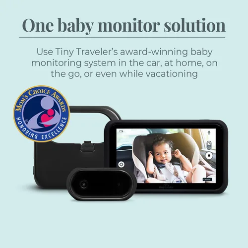 Miniatura 5 de Tiny Traveler Monitor de bebé – Kit básico inalámbrico pequeño (TT002PBB) con banco de energía – Cámara inalámbrica para monitor de coche de bebé