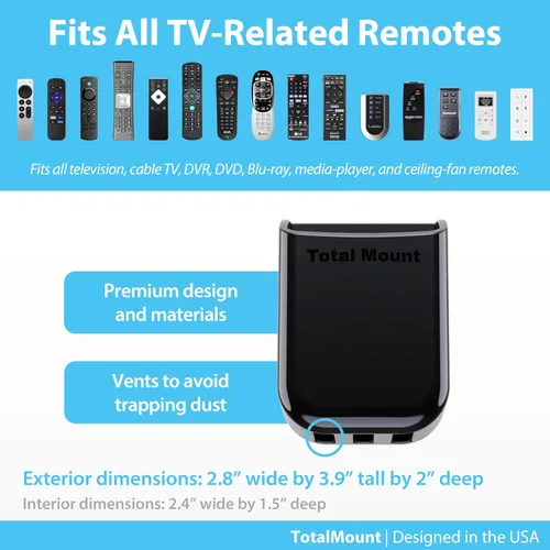 Miniatura 5 de TotalMount Soportes universales para control remoto (paquete de 2) – Se fija a la pared o la parte posterior del televisor – Compatible con todos