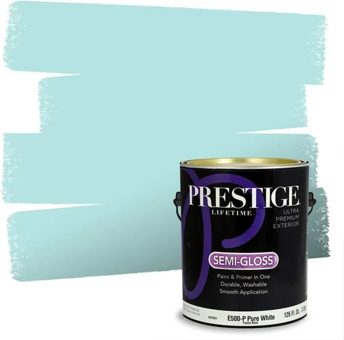 Miniatura 150 de Prestige Paints. - Base y pintura para exteriores en un solo galón, 1 galón. plano, comparable con Sherwin Williams Topsail. SW6799-PCM
