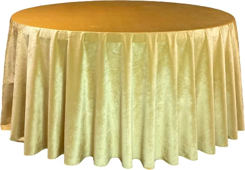 Miniatura 11 de YOUR CHAIR COVERS - Mantel redondo de terciopelo de 132 pulgadas - Mantel de lino azul polvoriento para mesas redondas estándar Azul empolvado