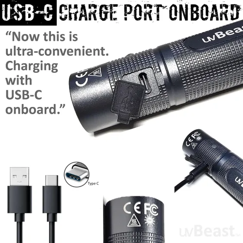 Miniatura 4 de uvBeast Nueva V3 MINI 385-395nm - Linterna UV de luz negra - Ultravioleta de baja contaminación - LED UV de 5 núcleos de grado profesional de alta