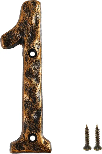 Miniatura 8 de Número de casa HILAZA 0 para exterior, número de dirección de casa de 5.5 pulgadas de hierro fundido, número de casa de metal número 0