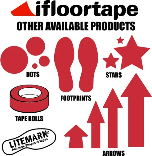 Miniatura 5 de LiteMark Calcomanía de estrella roja extraíble con acabado mate de 8.5 pulgadas para suelos, techos, paredes, computadoras portátiles y superficies