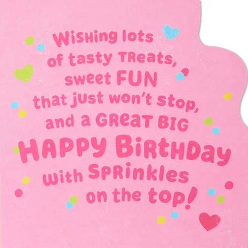 Miniatura 3 de Tarjeta de cumpleaños Hallmark para niñas (con pegatinas de cupcakes y dulces)