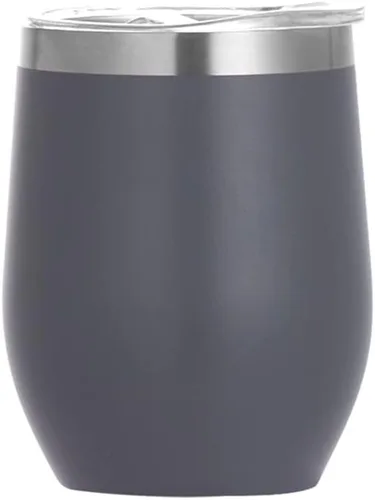 Miniatura 16 de Copas de vino de acero inoxidable, vaso aislado de doble pared con tapa para vino, café, bebidas, champán, cócteles (acero inoxidable)