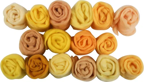 Miniatura 93 de 24 tipos de lana rosa, 4.23 oz (120 g), adecuado para fieltro húmedo y fieltro de aguja de telas hiladas de lana. Un paquete de prueba está Tonos