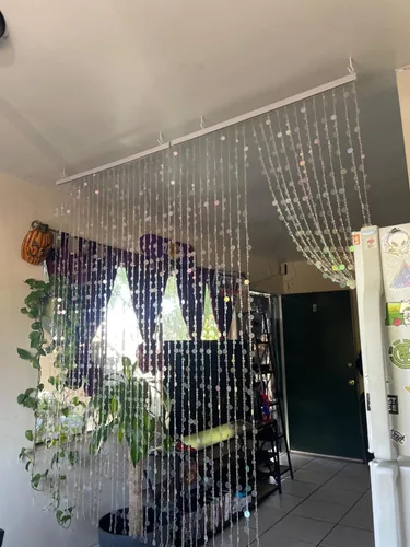 Miniatura 8 de Cortina de puerta con cuentas de cristal iridiscente en forma de burbuja para separar ambientes, decoración de fiesta de boda para el hogar