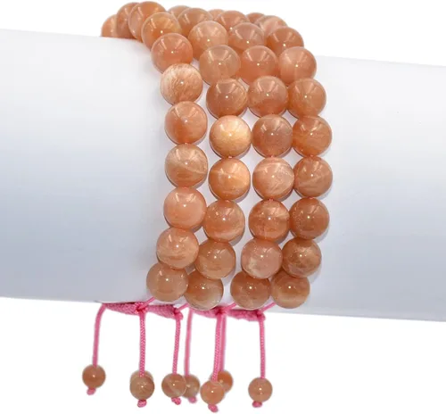 Miniatura 3 de AD Beads - Pulseras de gemas naturales de 0.39pulgadas, cristales de sanación, macramé ajustable de 7 a 9pulgadas