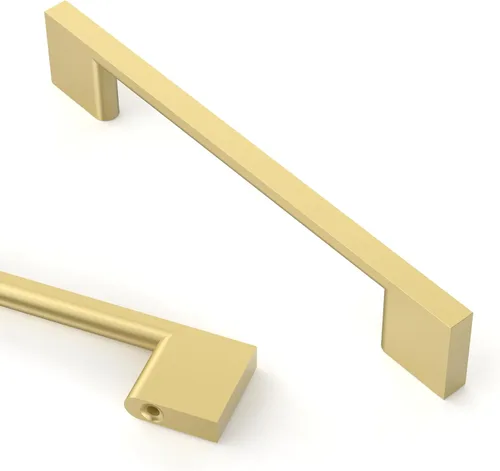 Miniatura 44 de Asidrama - Paquete de 10 manijas de gabinete de cocina de oro cepillado de 3 pulgadas (76mm), tiradores de gabinete, herrajes para gabinete