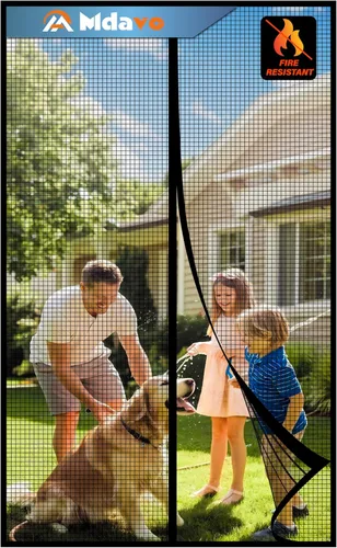 Miniatura 12 de Puerta mosquitera magnética, mantiene a los insectos fuera, apta para mascotas y niños, funciona con puertas delanteras, puertas correderas, se