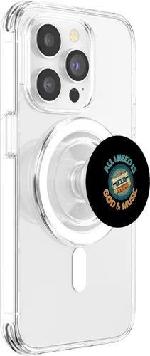 Miniatura 3 de God & Music Vintage Cassette Tape, Retro Boombox Faith Tee PopSockets MagSafe PopGrip for iPhone