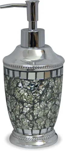nu steel IB6I Iceberg Collection - Dispensador de loción con bomba de metal, botella recargable, ideal para jabones líquidos, acabado de mosaico de