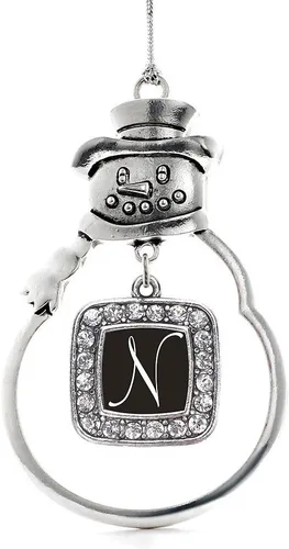 Miniatura 101 de Inspired Silver - Adorno de rodillo de reina - Adorno cuadrado de plata con muñeco de nieve con joyas de circonita cúbica