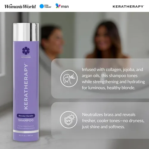 Miniatura 6 de KERATHERAPY Champú tonificante violeta totalmente rubio con infusión de queratina, 10.1 onzas líquidas, 10.1 fl oz, champú violeta para cabello
