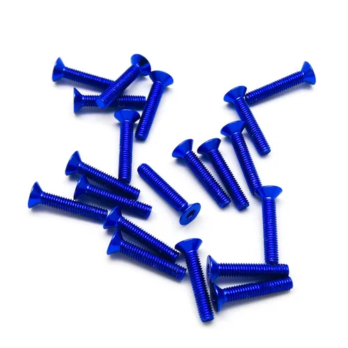 Miniatura 10 de 20 tornillos avellanados M3 6063 de aluminio hexagonal (colores anodizados) (0.236 in, 0.394 in, 0.630 in, 0.787 in) (M3 x 0.236 in, negro)