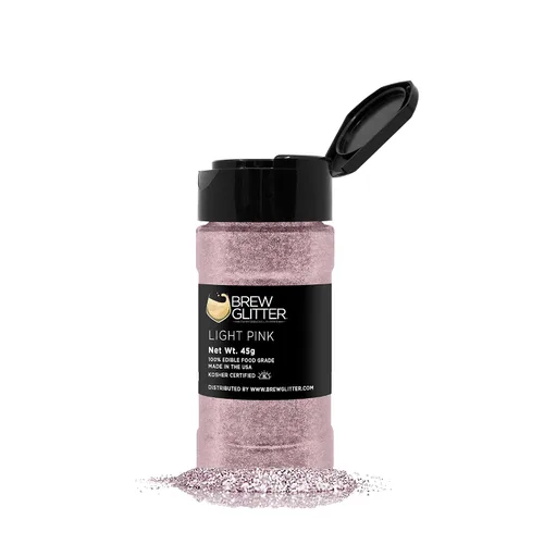 Miniatura 95 de Brillo de cerveza rosa comestible para bebidas, cócteles, cerveza, purpurina y bebidas Certificado Kosher y Halal 100% comestible y de grado