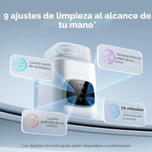 Miniatura 5 de Momcozy KleanPal Pro - Lavadora, esterilizador y secadora de biberones, máquina de limpieza todo en uno para biberones, piezas de bomba y artículos