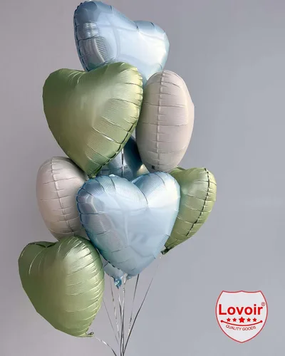 Miniatura 5 de Lovoir 10 globos de aluminio con forma de corazón azul bebé de 18 pulgadas, globos de amor para el día de San Valentín, cumpleaños, fiestas, bodas
