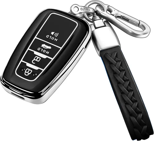 Miniatura 8 de Compatible con Funda para Llave de Toyota con Llavero, Carcasa Blanda de TPU para 2019-2025 Rav4 2019-2024 Camry 4 Runner 2020-2022 Highlander Azul