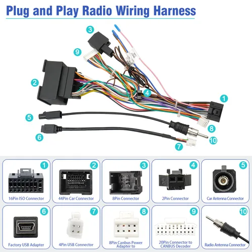 Miniatura 5 de Kit de arnés de cableado de radio de 44 pines de reemplazo para Chevrolet Malibu Trax Cruze Aveo Orlando, conector estéreo ISO de 16 pines