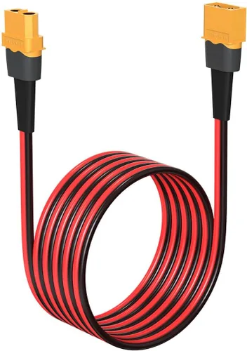 ELFCULB 12AWG 20FT Cable de Extensión XT60 2 6 10 20 35 50 75 100FT Conector XT60 Hembra a Macho para Batería RC Estación de Energía Portátil Panel