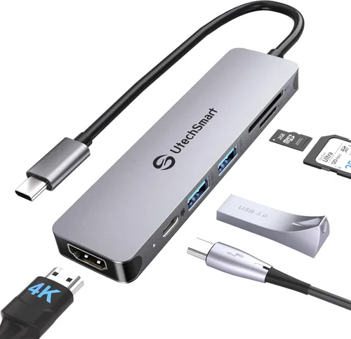 Miniatura 11 de UtechSmart Estación de acoplamiento USB, 11 en 1 USB C Dock triple pantalla, estación de acoplamiento USB 3.0 para laptop con doble HDMI, VGA, PD