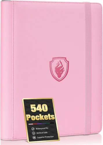 Miniatura 24 de Fabmaker - Carpeta de tarjetas prémium con 9 bolsillos para 360 tarjetas, carpeta de tarjetas coleccionables de poliuretano resistente, álbum